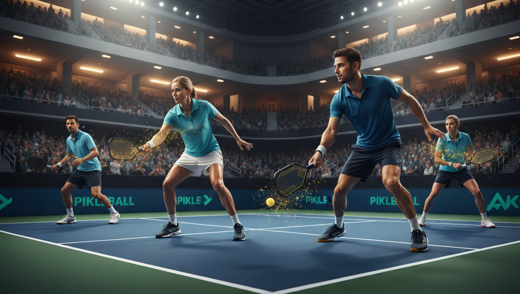 Pickleball tournament action